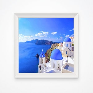 Greece Santorini Ocean, Digital Printable Photo, Print