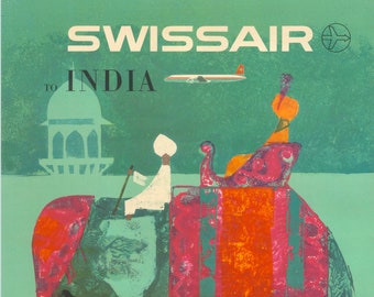 Swiss Air India Poster Print