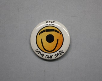 Vintage Pacific Southwest Airlines "SOS Save Our Smile" Pin Button 2.25"