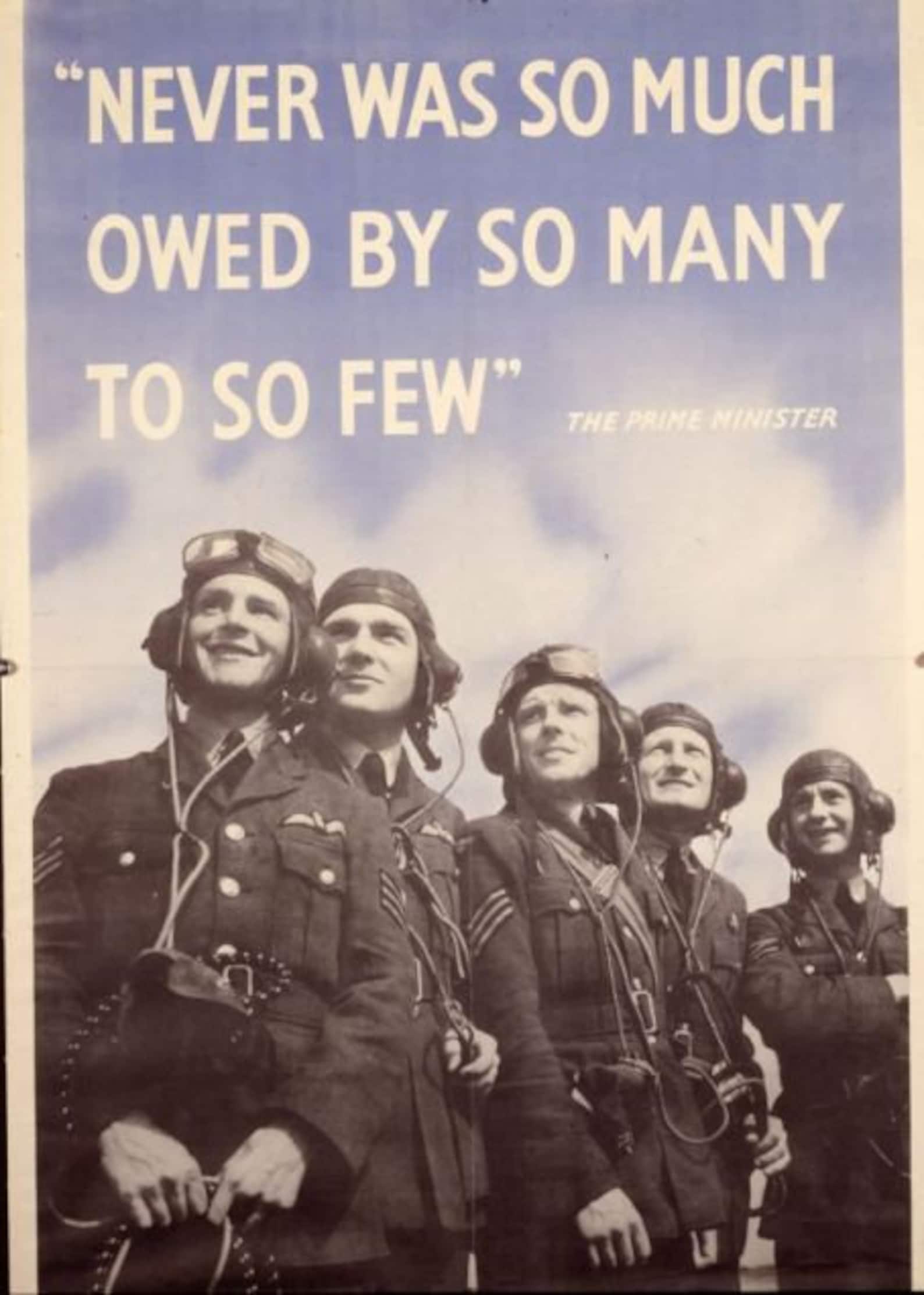 Never Was so Much Owed by so Many to so Few Poster Print Etsy