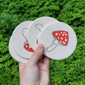 Mushroom Coasters set of Four