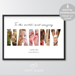 Nanny Photo Collage Printable | Personalised Nanny Gift | Nanny Gift | Nanny Present | Nanny Birthday Gift | Nana Gift | Mothers day gift