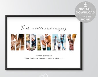 Presente personalizado com colagem de fotos de múmia (download digital)