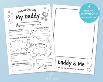 All About My Daddy Printable | DIY Questionnaire Gift (Digital Download)