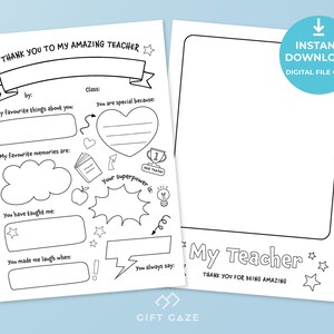 Teacher Appreciate Gifts | Thank you Teacher | Teacher Printable | DIY Teacher gift | Amazing Teacher Gift | Gift for Teacher Questionnaire