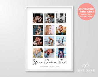 Grandparents Photo Collage Print: Personalised gift for Grandma / Grandad | Custom Keepsake Gift