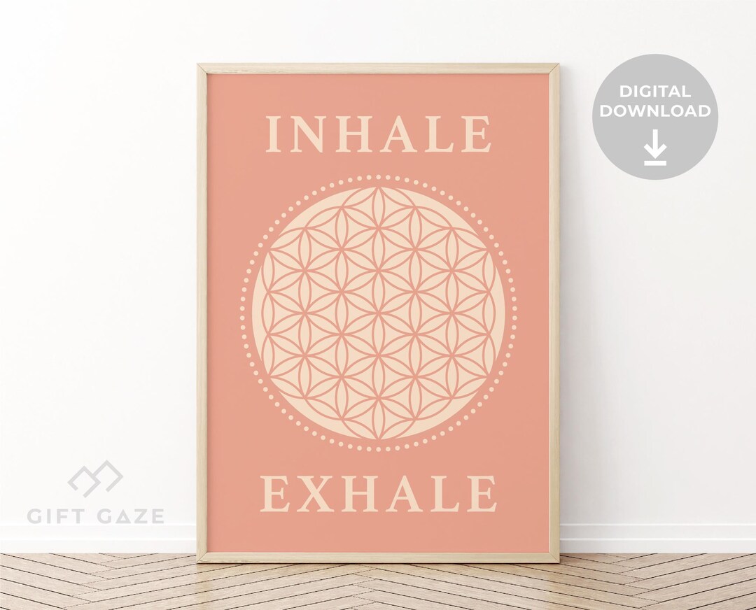 Sacred Geometry Decor | Flower of Life Wall Art – Inhale Exhale Print ...