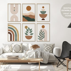 boho art | Boho Gallery Wall Set of 6 | boho digital art | neutral | Boho Decor | Terracotta Wall art | Boho Printable Gallery wall