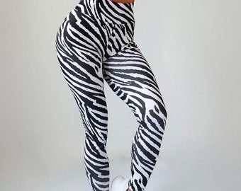 Zebra leggings womens Clearance
