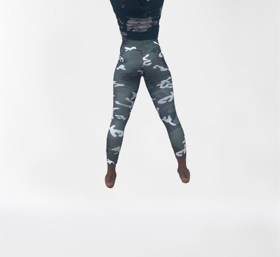 Sports Green Camouflage Leggings Women Yoga Pants Workout Fitness Gym High  Waist Stretch Pants 