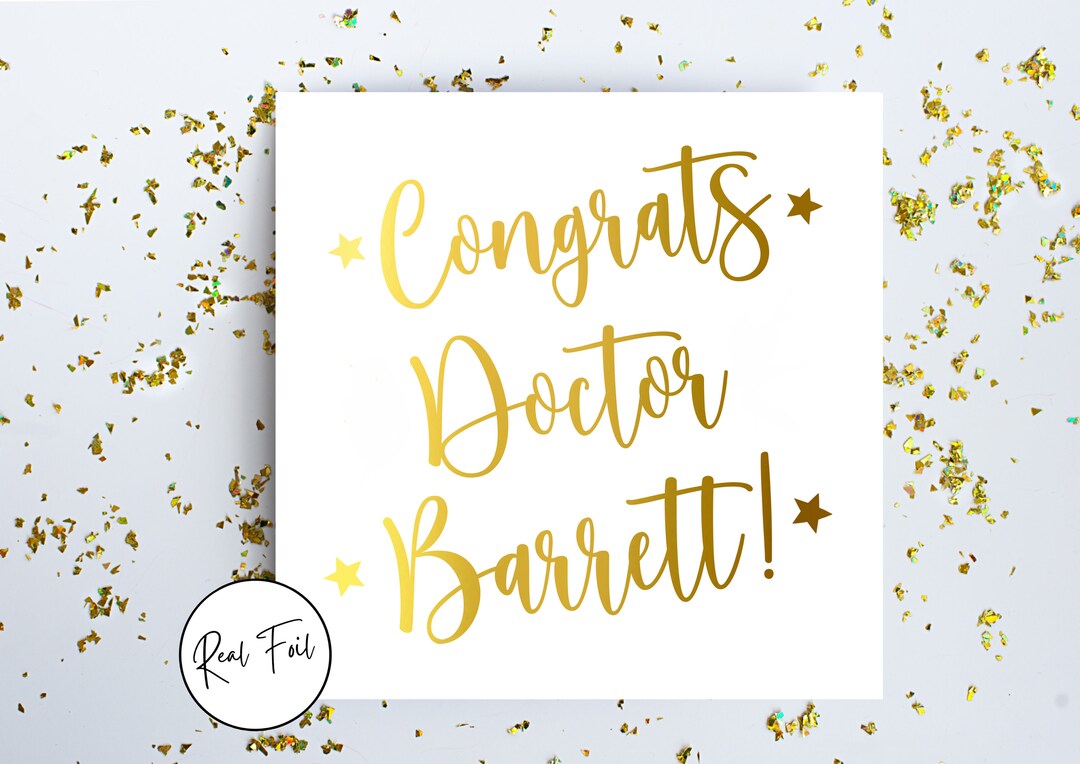 Personalised Congrats Doctor Card, Graduation Doctor, New Job, PHD Grad ...