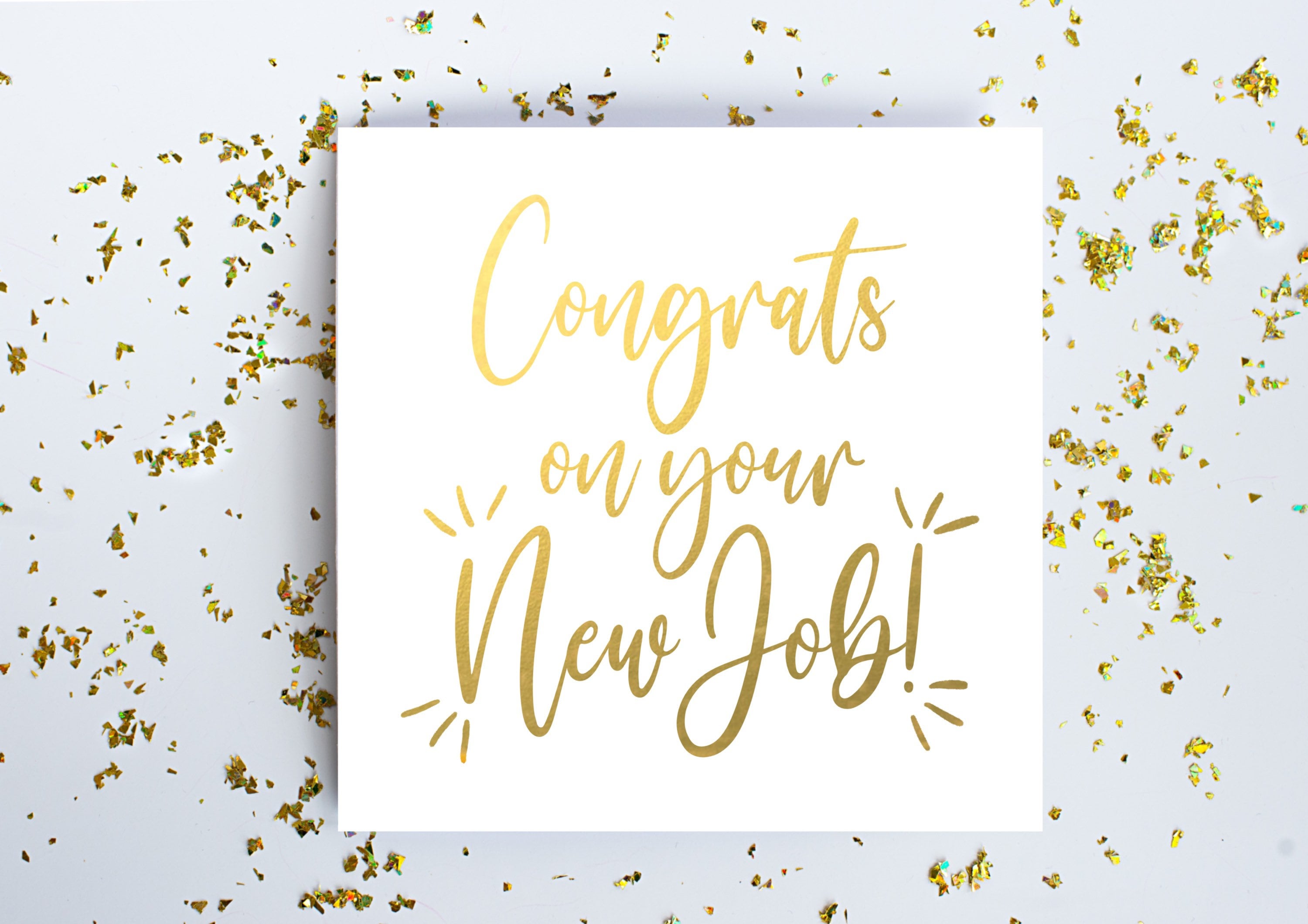 Congrats on your New Job New Venture Metallic Foil greeting Etsy