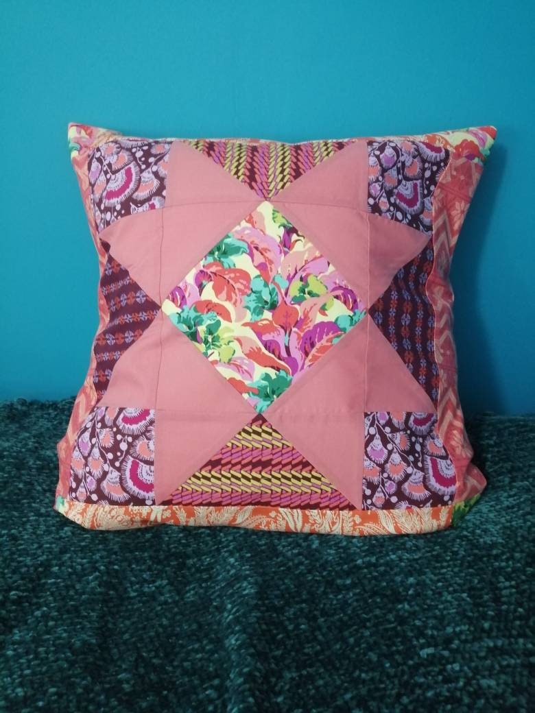 Patchwork Cushion Cover Etsy UK