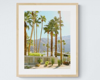 Palm Springs California Palm Trees at Sunset, Digital Download Art Print, Mid Century Modern Decor, Home and Gallery Wall Decor