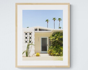 Palm Springs California Blue Door, Digital Download Art Print, Mid Century Modern Decor, Architecture Photography, Colorful Wall Decor
