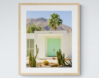 Palm Springs Green Door, Digital Download Art Print, Mid Century Modern Decor, California Photography Print, Colorful Printable Wall Decor