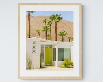 Palm Springs Green Door, Digital Download Art Print, Mid Century Modern Decor, CaliforniaPhotography Print, Colorful Printable Wall Decor