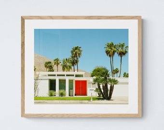 Palm Springs Orange Door, Digital Download Art Print, California Photography, Home and Wall Decor, Modern Architecture Photography Print