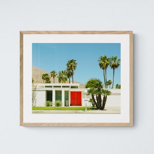 Palm Springs Orange Door, Digital Download Art Print, California Photography, Home and Wall Decor, Modern Architecture Photography Print image 1