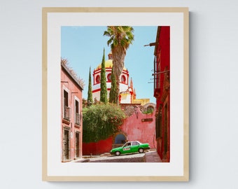 Pink Catholic Cathedral San Miguel de Allende Mexico Printable Art Print, Digital Download Wall Decor, Trendy Home and Gallery Wall Decor