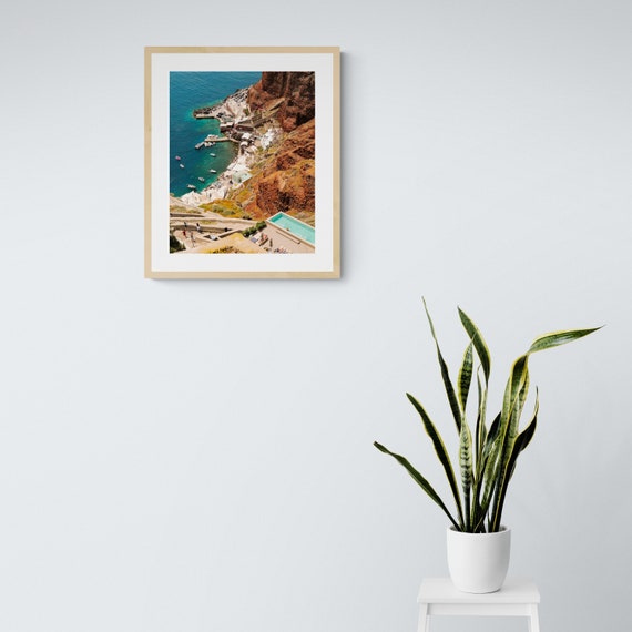 Coastal Santorini Greece Printable Wall Decor Digital Etsy