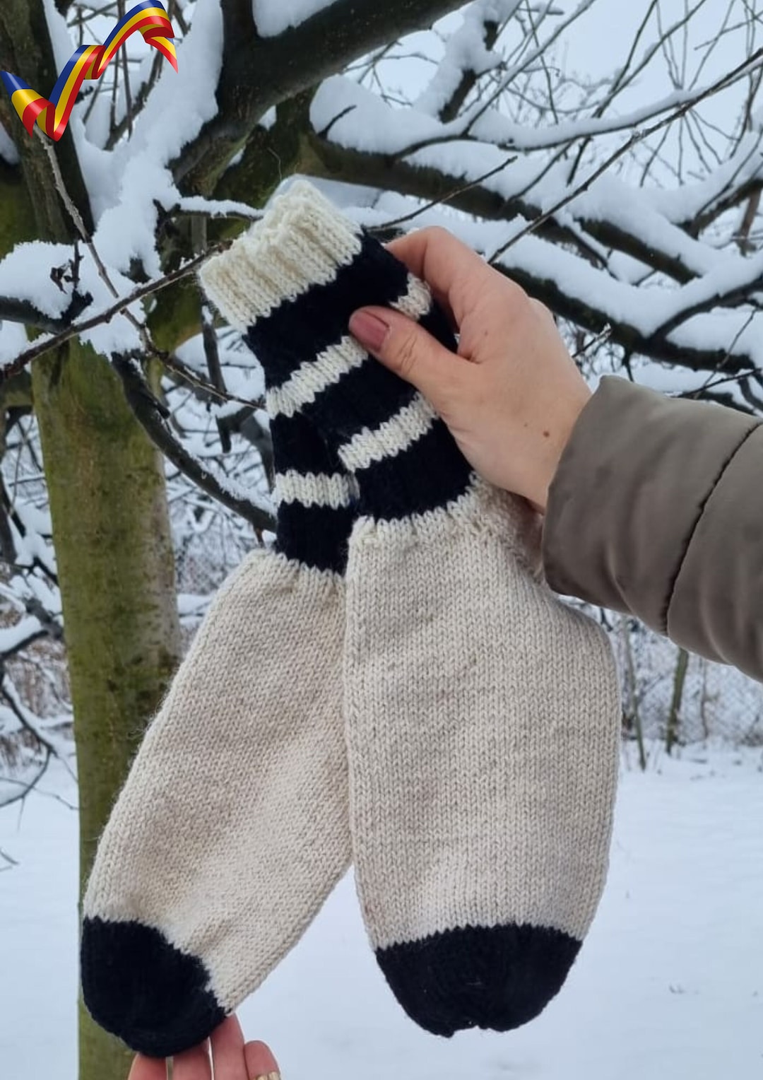 Handknit Romanian Wool Man's Socks Size EU 4143 Etsy