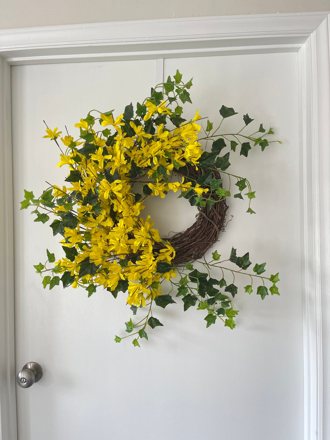 24 Artificial Yellow Jasmine Rattan Wreath Etsy