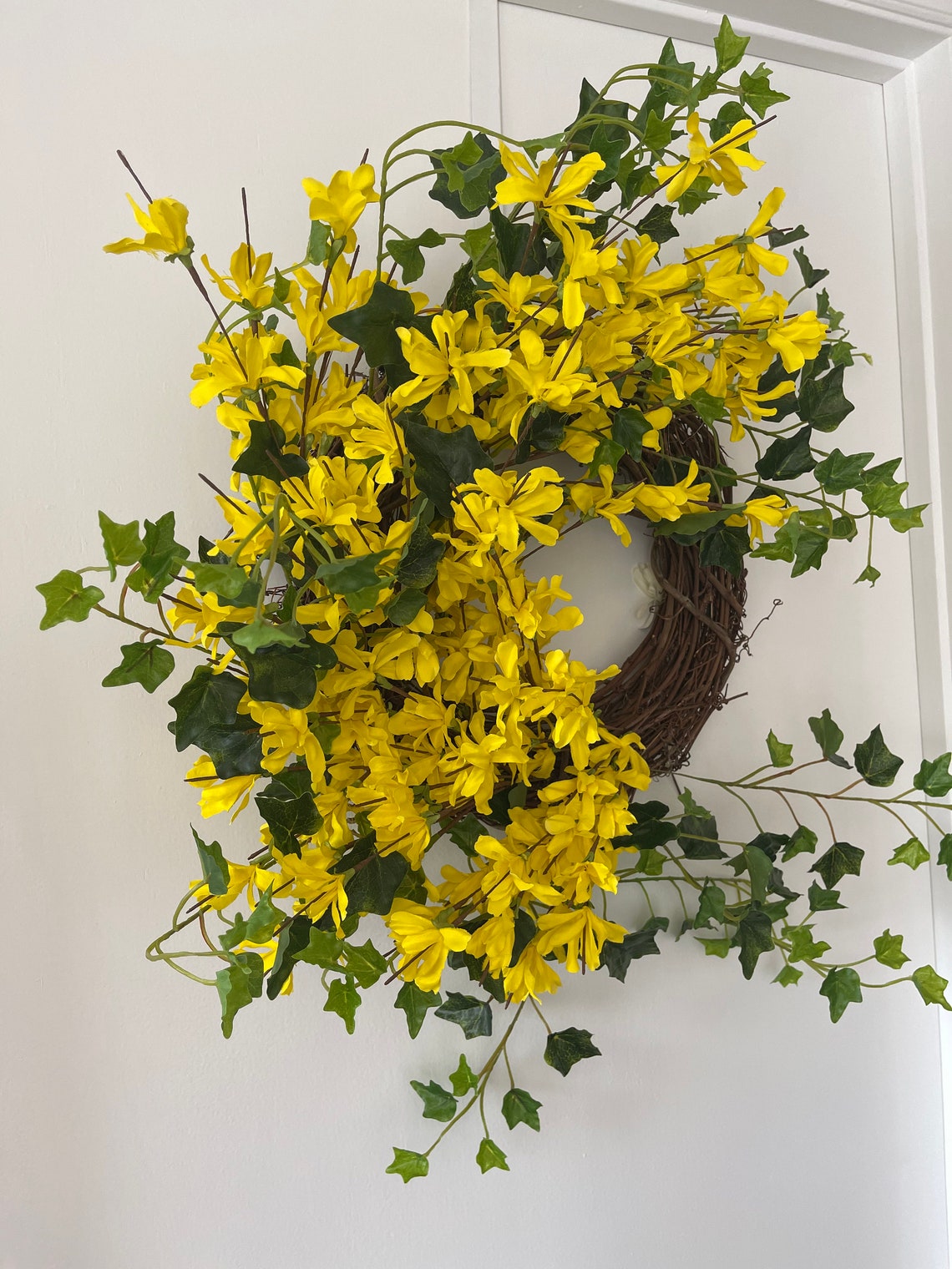 24 Artificial Yellow Jasmine Rattan Wreath Etsy
