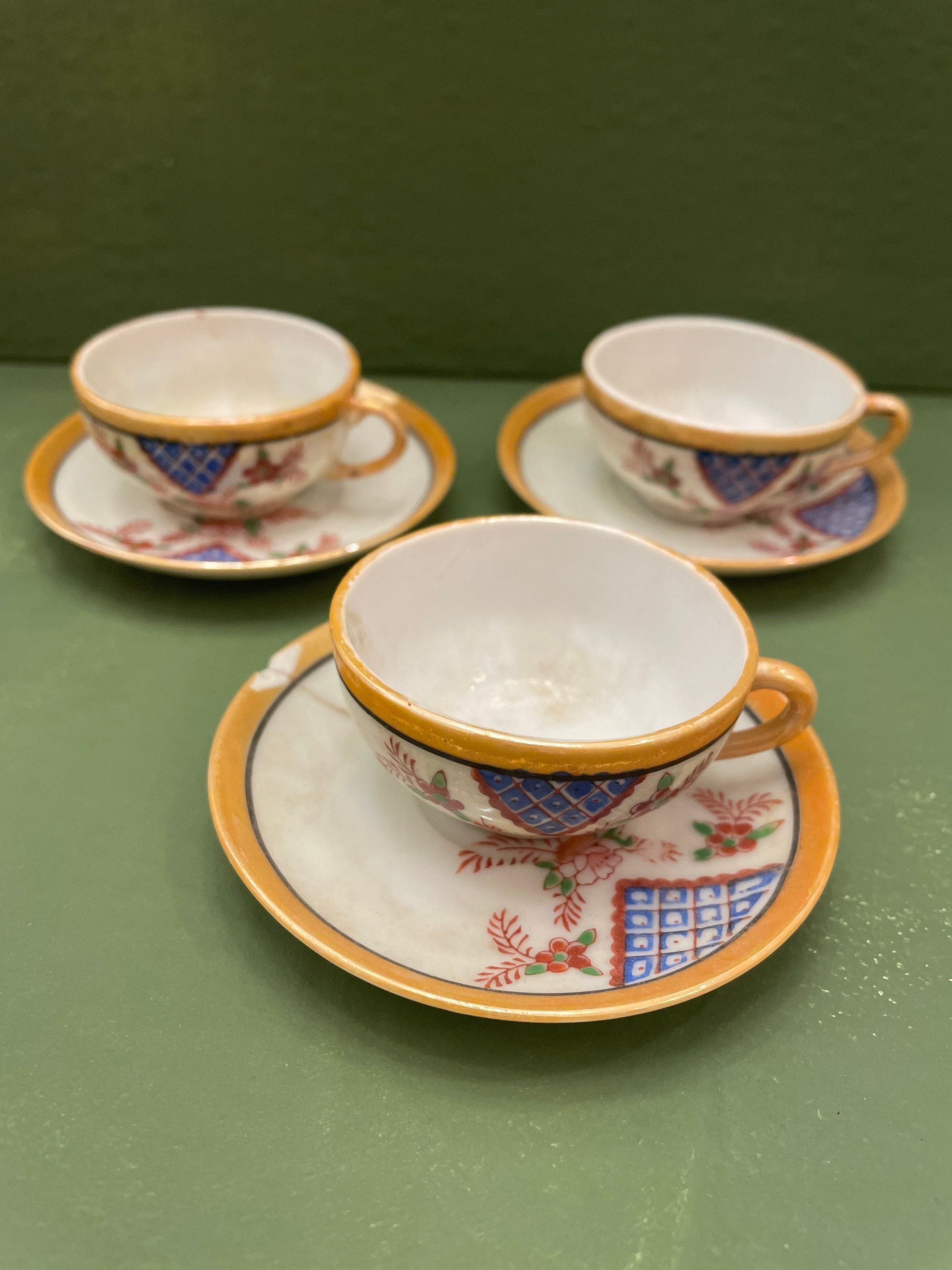 Service à thé japonais du XIXème siècle SATSUMA - ensemble de 15