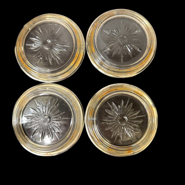 Leonard silverplated glass coasters with star design