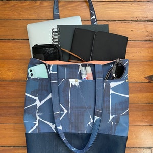 Laptop Bag with Pockets, Large Tote Bag, Shoulder Bag, Cork Fabric Bag, Computer Bag, Overnight Bag, Gifts for Women, Commuter bag
