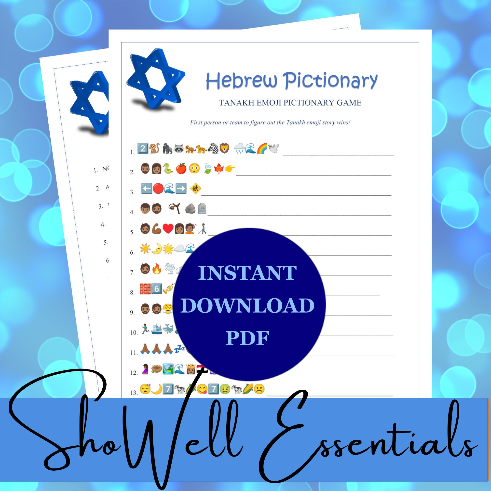 Hanukkah Emoji Pictionary Game Hebrew Printable Games Fun Hanukkah