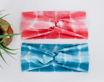 Diademas Tie Dye Twist / Diademas Turbante / Diadema Anudada / Adulto / Ancha / Yoga / Pañuelo para la cabeza / Diadema de Enfermera / Regalo para Mujeres