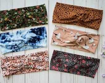 Diadema estilo turbante / Retorcida / Anudada / Floral / Abstracta / Tie Dye / Adulto / Mujer / Ancha / Pañuelo para la cabeza / Elástica / Yoga