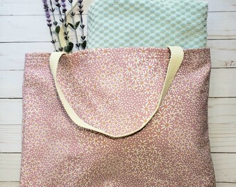 Bolso de lona Daisy / Bolso reutilizable / Bolso de playa / Bolso para libros / Ecológico / Sostenibilidad / Regalo para ella