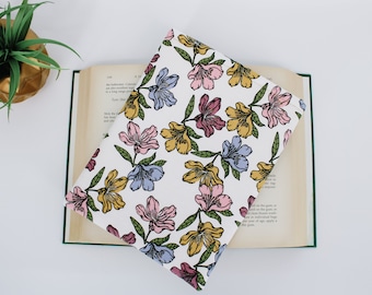 Floral Canvas Book Sleeve | Book Pouch | Book Cover | Padded Book Sleeve | Book Protector  | Book Lover Gift | Gift for Her