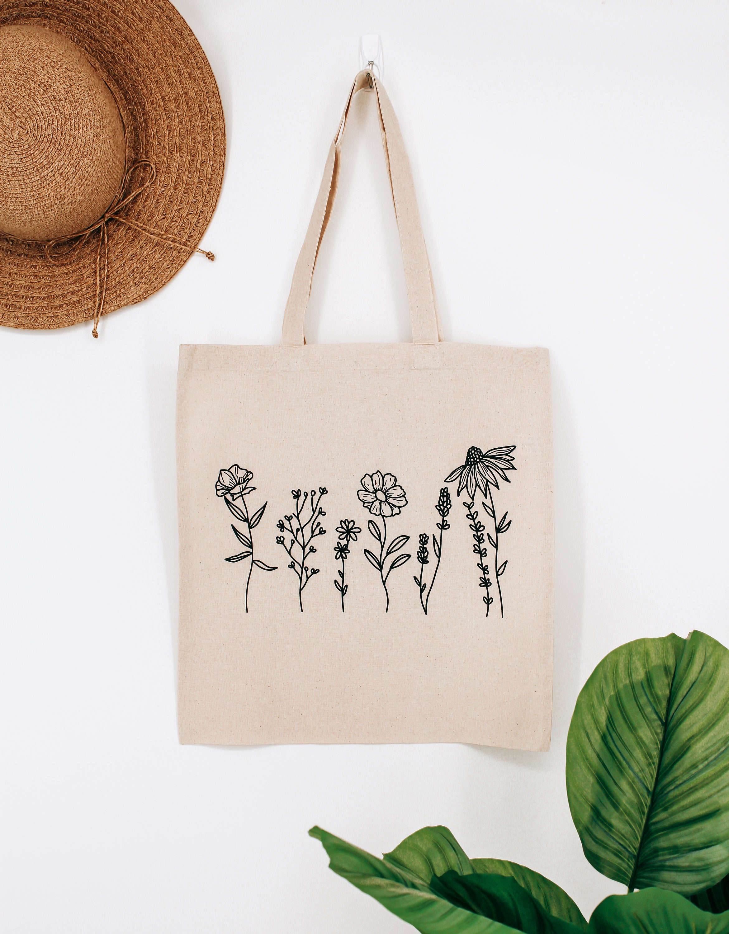 Wildflower Tote Bag Cotton Canvas Tote Bag Shopping Bag | Etsy