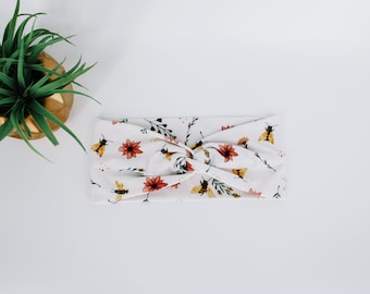 Diadema turbante de abeja / Diadema retorcida / Anudada / Floral / Adulto / Elástica / Yoga / Mujer / Pañuelo para la cabeza / Ancha