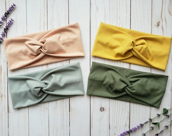 Diadema estilo turbante / Diadema retorcida / Anudada / Adulto / Ancha / Mujer / Pañuelo para la cabeza / Elástica / Tejido acanalado / Yoga / Hippie / Boho