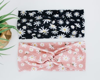 Diadema Daisy Twist / Diadema turbante / Diadema anudada / Diademas para mujer / Regalo para mujer / Diadema de enfermera / Diadema floral