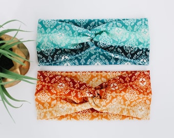 Diadema Boho Twist / Diademas Turbante / Diadema Anudada / Diademas para Mujer / Turquesa / Naranja / Regalo para Mujer / Boho / Diadema de Enfermera