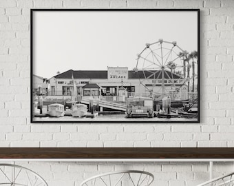 Balboa Fun Zone Print: Vintage Newport Beach Photo, Coastal Wall Art