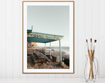 Crystal Cove Newport Beach Print: Vintage Coastal Photography, Beach Cottage Decor