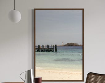 Nassau Lighthouse Ocean View Print: Bahamas Coastal Wall Art