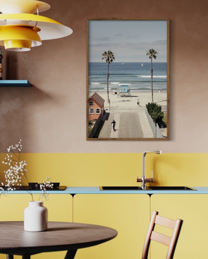 Oceanside California Wall Art, Coastal California Home Decor, Surf Art