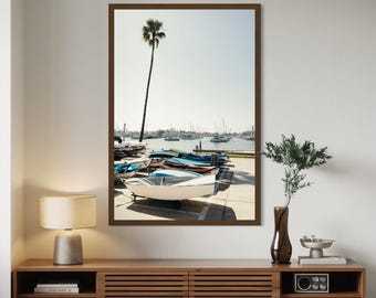 Newport Beach, Lido Island: Boats in the harbor, California Coastal wall art home decor