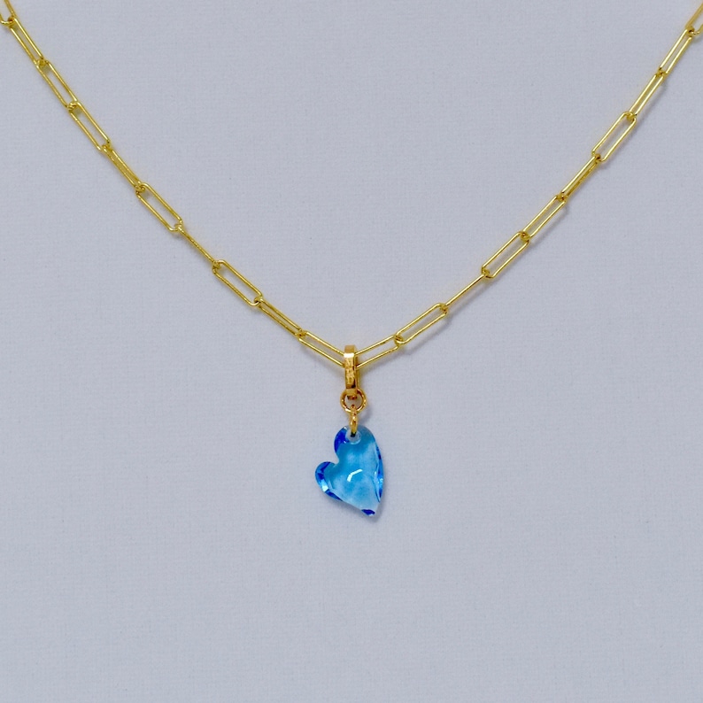 Small Gold Plated Sterling Silver Little Cupid Crystal Drop Necklace