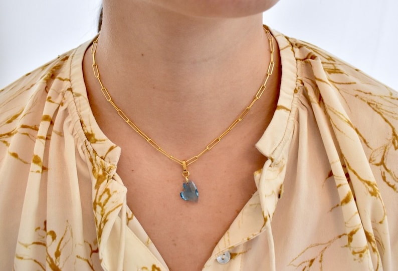 Small Gold Plated Sterling Silver Little Cupid Crystal Drop Necklace