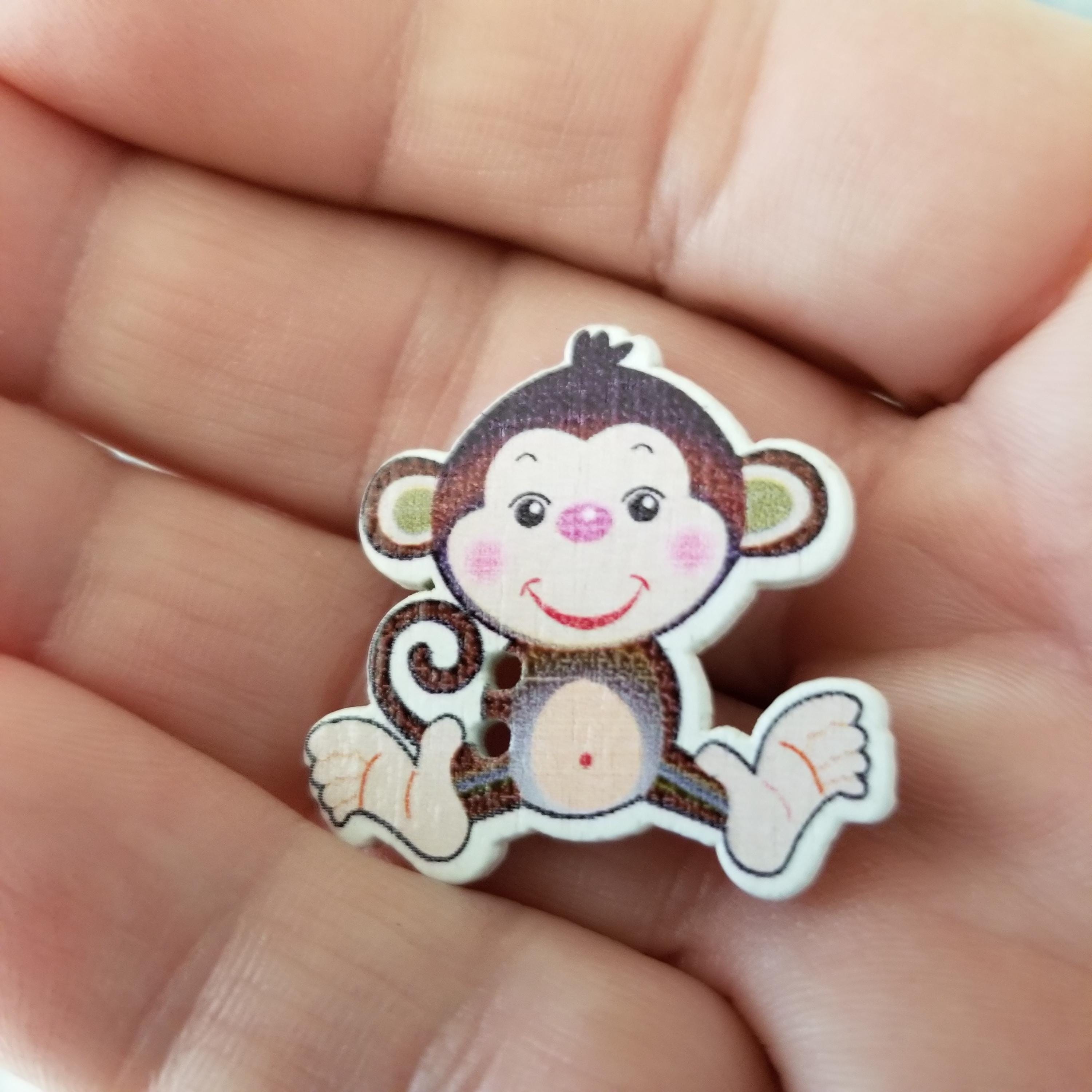 Bag of 5 Baby Monkey Buttons, 1 Bag, Tons of Uses, Flash Sale, Size 2cm ...