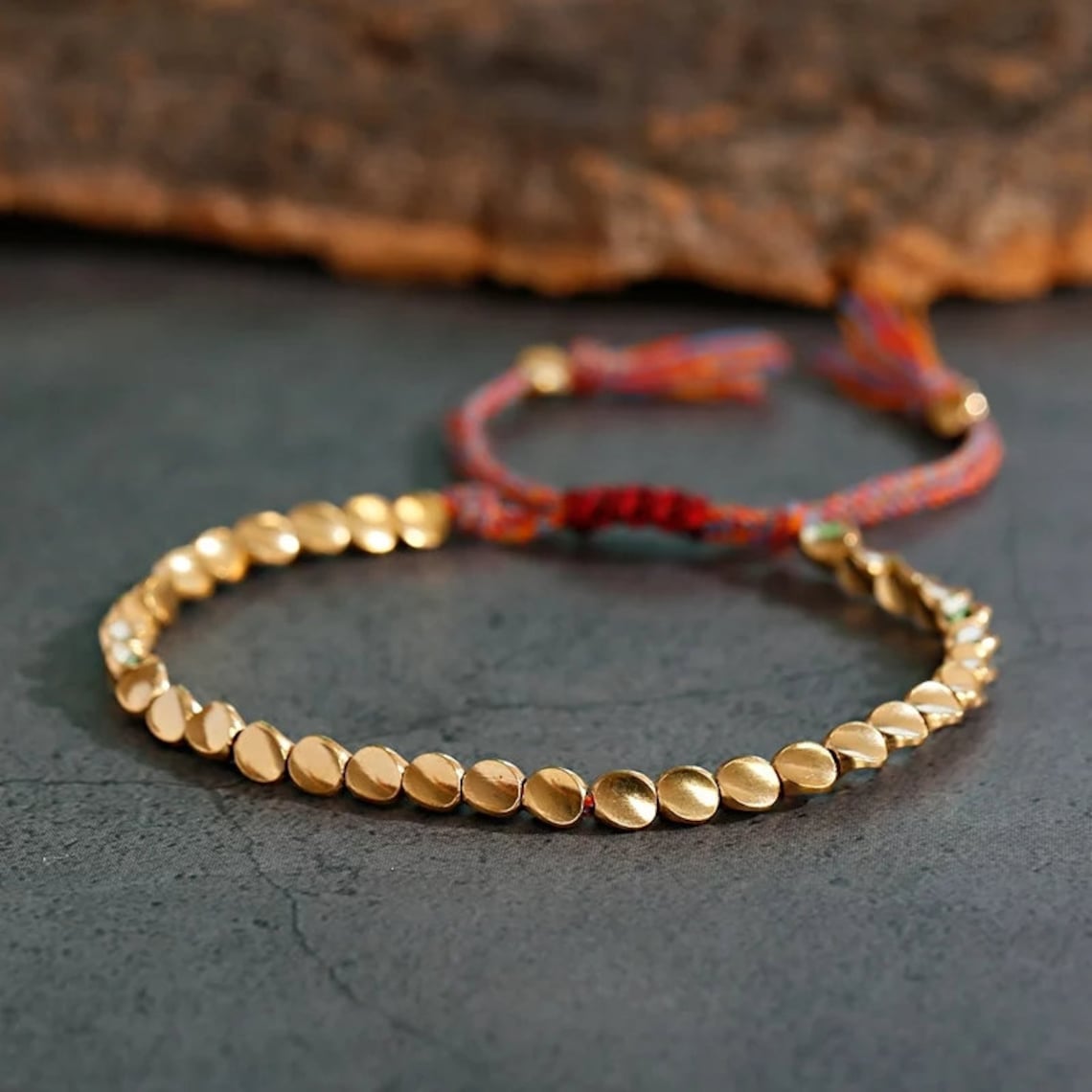 Tibetan Good luck beaded bracelet. Stunning Copper beaded Yoga | Etsy